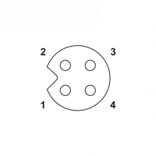 Panel Mount Connector - M5 4pins female straight front panel mount connector, unshielded, insert